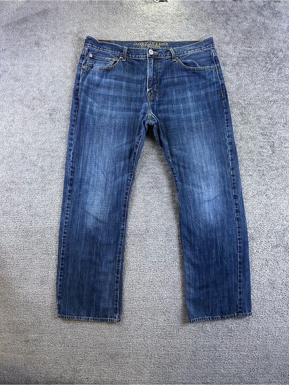 American Eagle Bootcut Jeans Men's 36x32 31” Mid Rise Dark Wash Blue Denim Pants